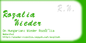 rozalia wieder business card